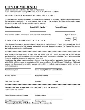 City Of Modesto Utility Billing.
